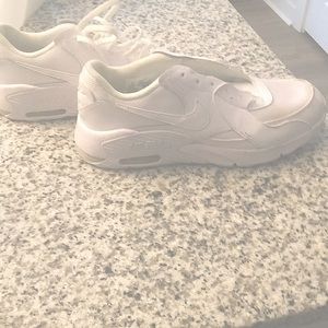 All white NIKE air maxes